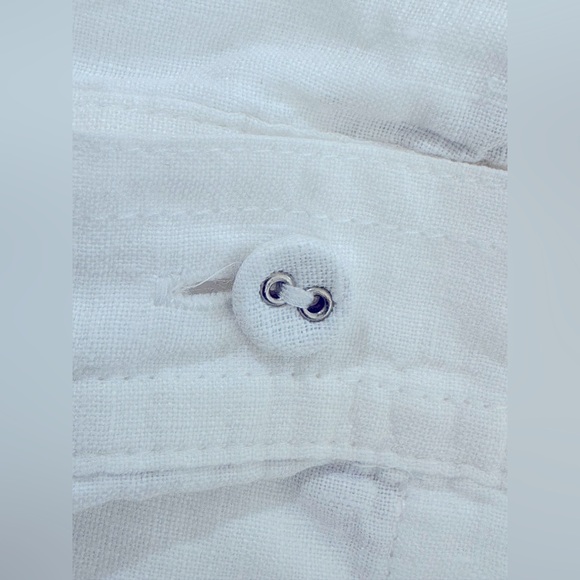 Eileen Fisher White Irish Linen Blouse 3/4 Sleeve. Covered Buttons. Women’s XL. - Picture 2 of 7